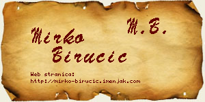 Mirko Birucić vizit kartica